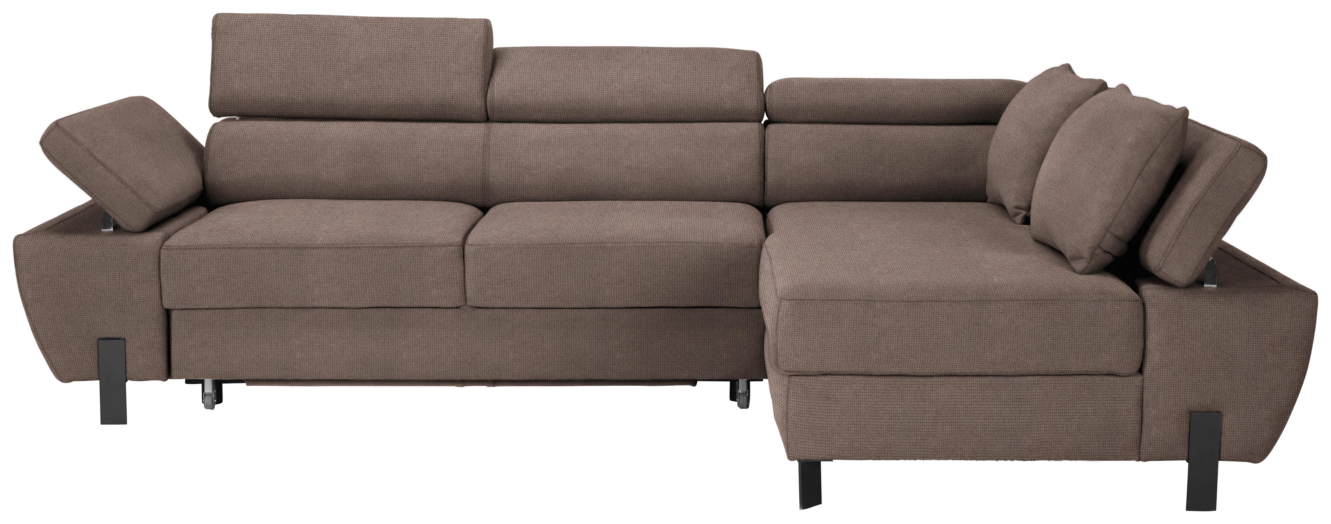 Ecksofa Molina Mini Taupe - Taupe/Schwarz, MODERN, Holz/Holzwerkstoff (277/189cm) - Mömax