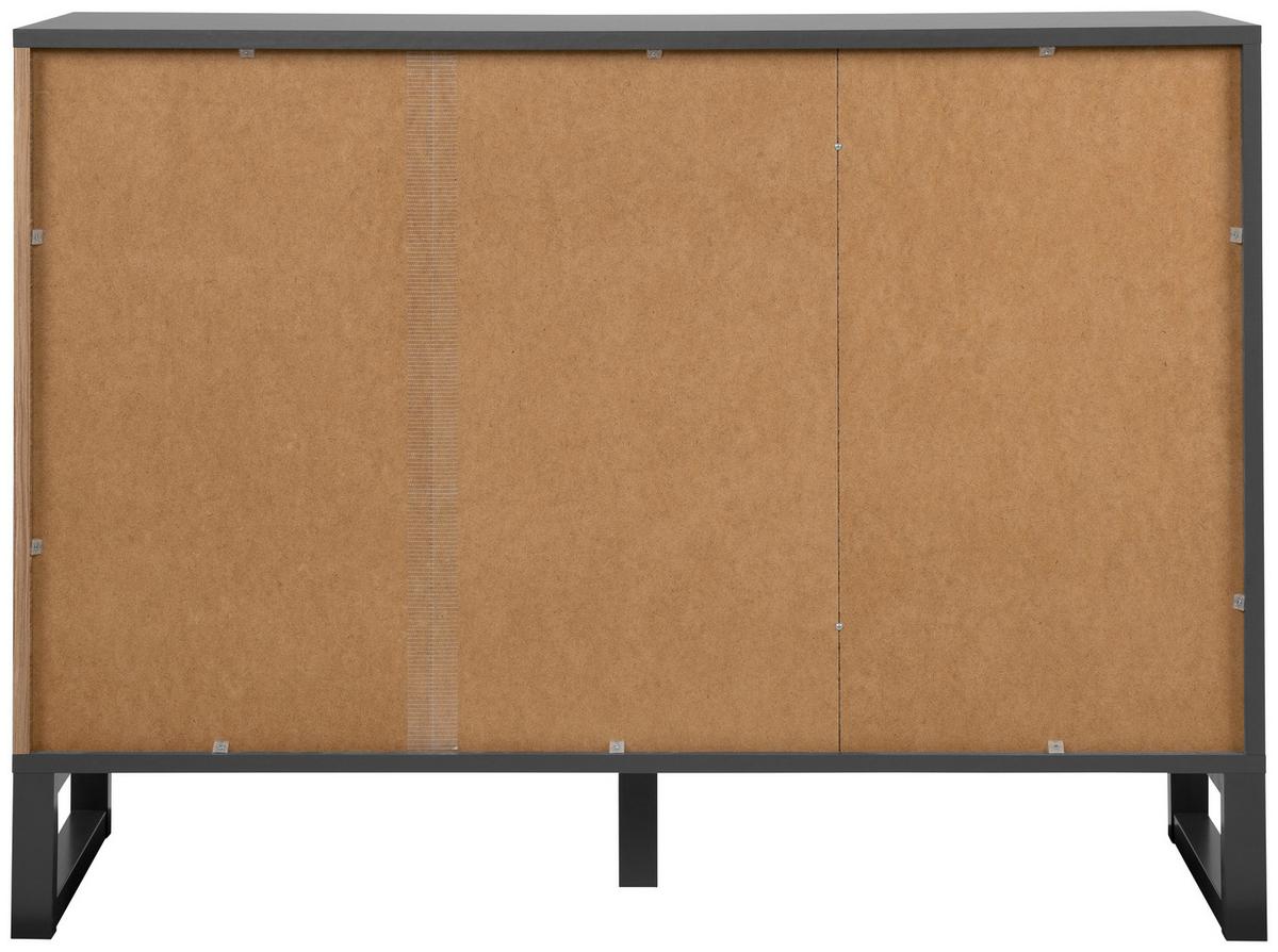 KOMODA SUMATRA - antracytowy/kolor naturalny, Konventionell, materiał drewnopochodny/tworzywo sztuczne (120/88/40cm) - Carryhome