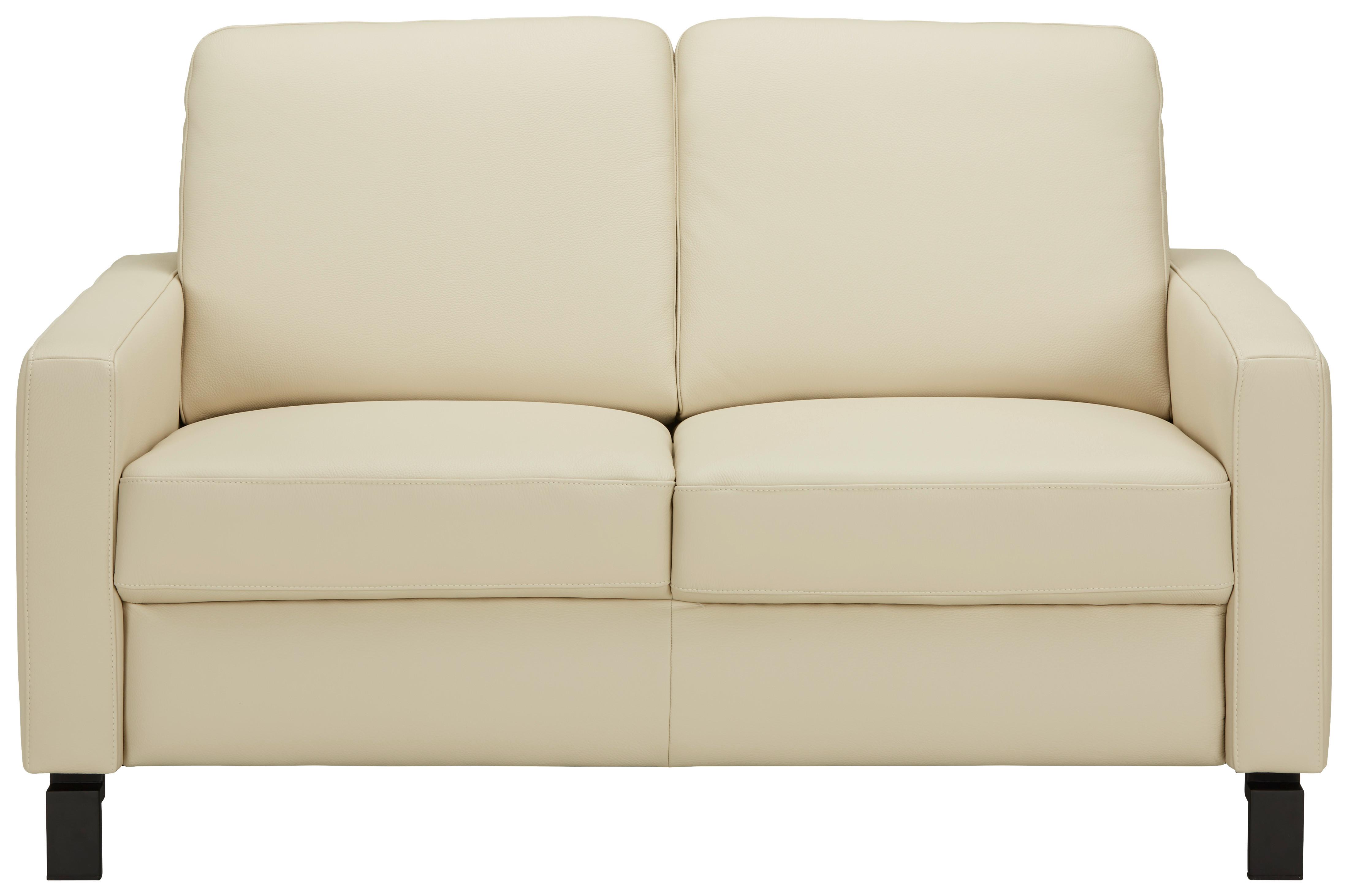2-Sitzer-Sofa Corvara in Beige - Beige/Schwarz, Konventionell, Leder/Metall (146/89/96cm) - Premium Living