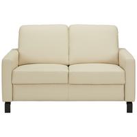 canapé 2 places in Beige - Beige/Schwarz, Konventionell, Leder/Metall (146/89/96cm) - Premium Living