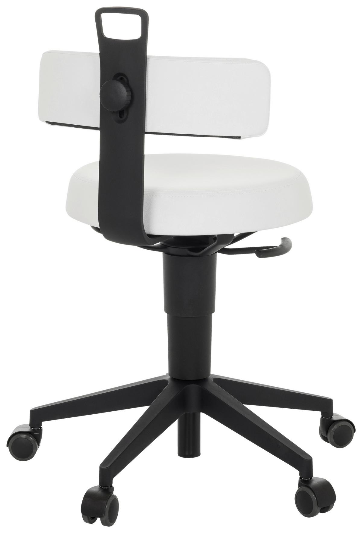 Pisarniški Stolček Top Work Flex Pu, Bela - črna/bela, Basics, umetna masa/usnje (40/74-86/46cm) - MID.YOU