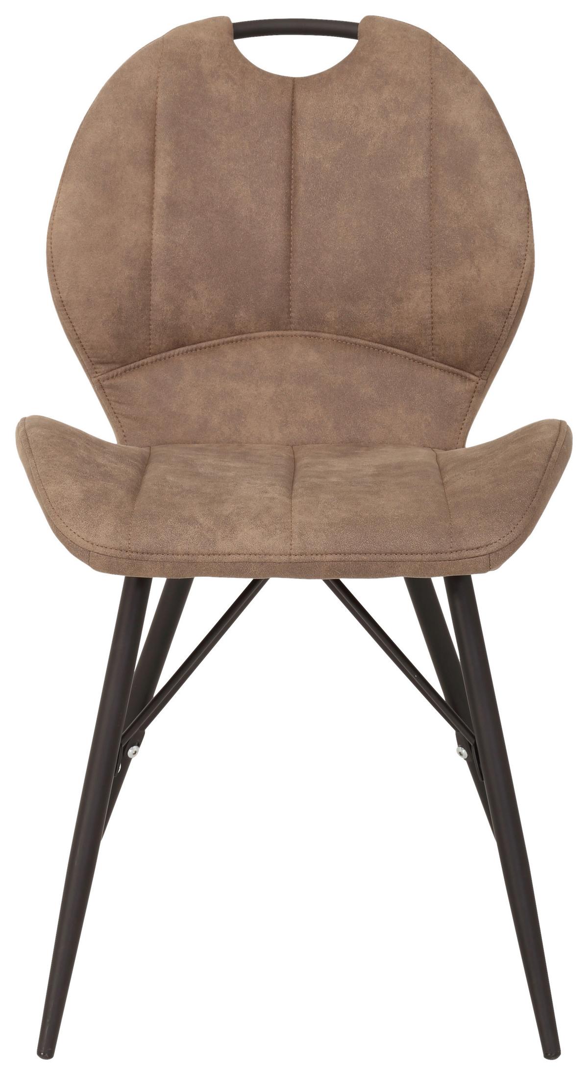 Stuhl-Set Kate S 4er-Set ca. 50x86 cm Schlammfarben - Schlammfarben/Schwarz, MODERN, Textil/Metall (50/86/56cm) - MID.YOU