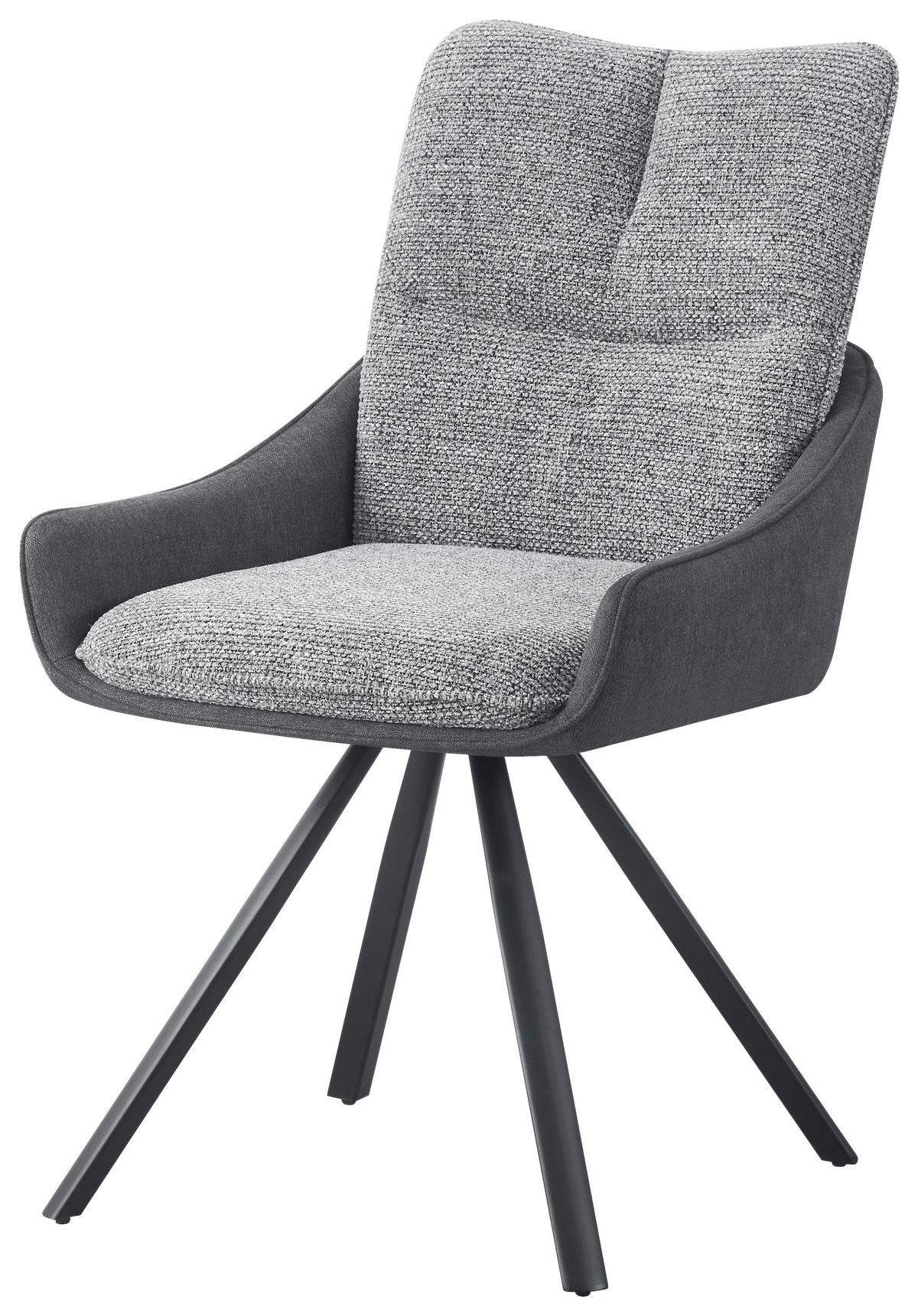 Scaun TESSA - negru/gri, Modern, lemn/metal (55cm) - Premium Living