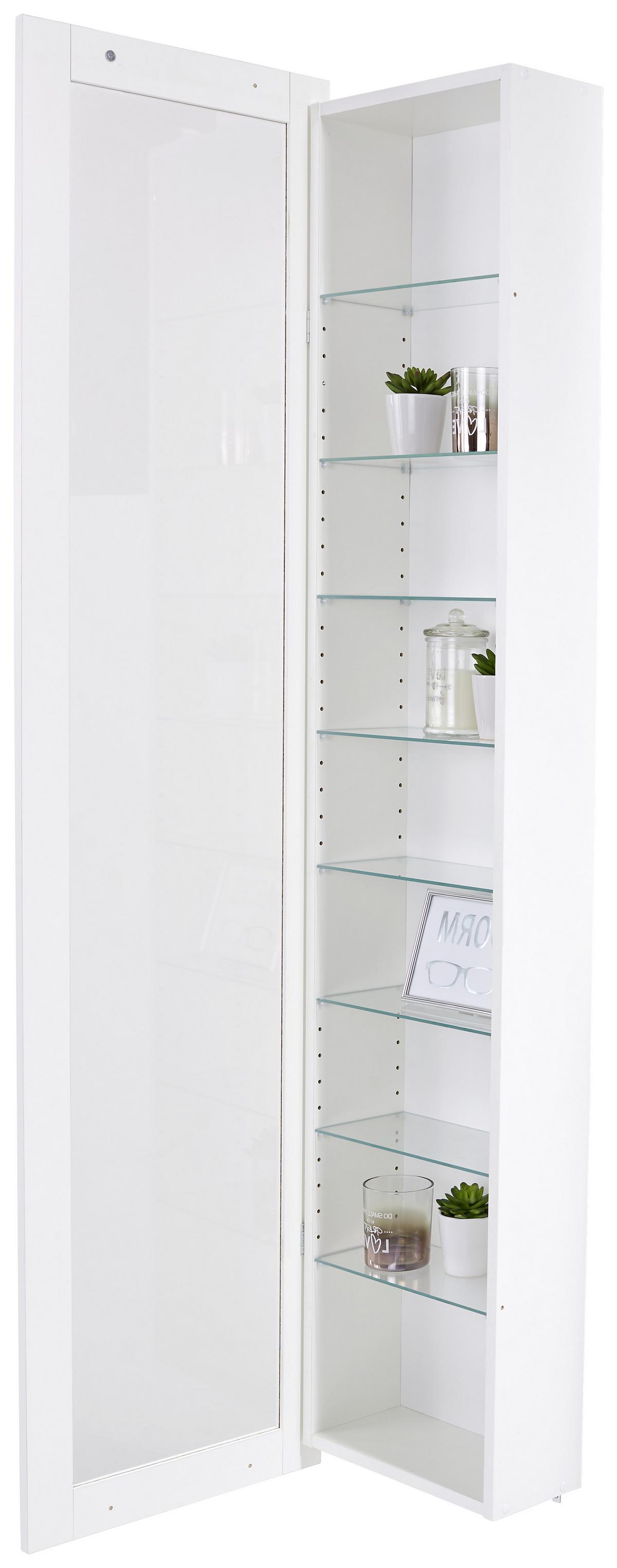 Falivitrin Fehér 8 Üvegpolccal Boni - fehér, Modern, faalapú anyag/Üveg (42/168,5/17cm)