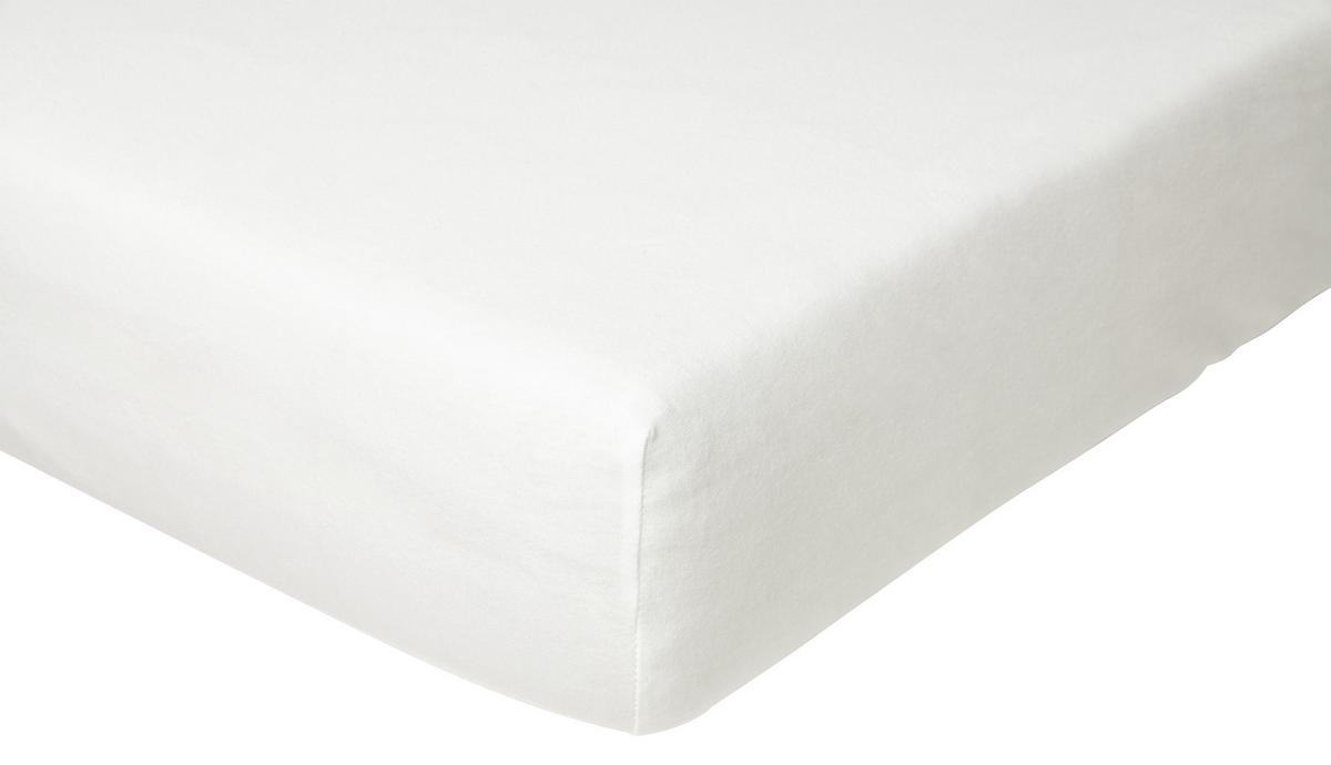 Spannleintuch Bio Greta in Weiß ca. 100x200cm - Weiß, MODERN, Textil (200/100/30cm) - ecoTree