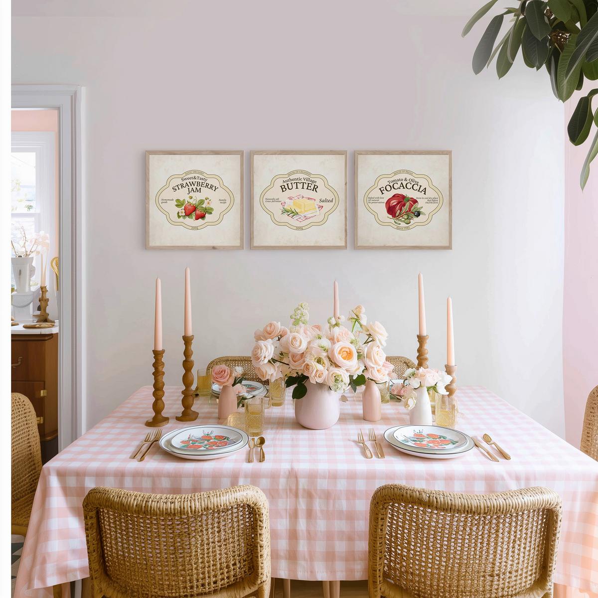 Bilderset Farmhouse Flavors Multicolor/Beige ca. 30x30cm - Beige/Multicolor, Basics, Holz/Papier (30/30/2.5cm)