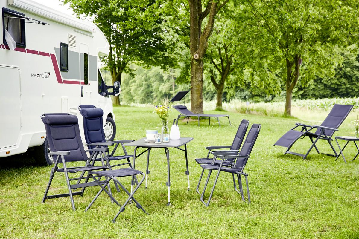 Campingstuhl klappbar mit Armlehnen - Anthrazit, KONVENTIONELL, Textil/Metall (61/121/76cm) - Siena Garden