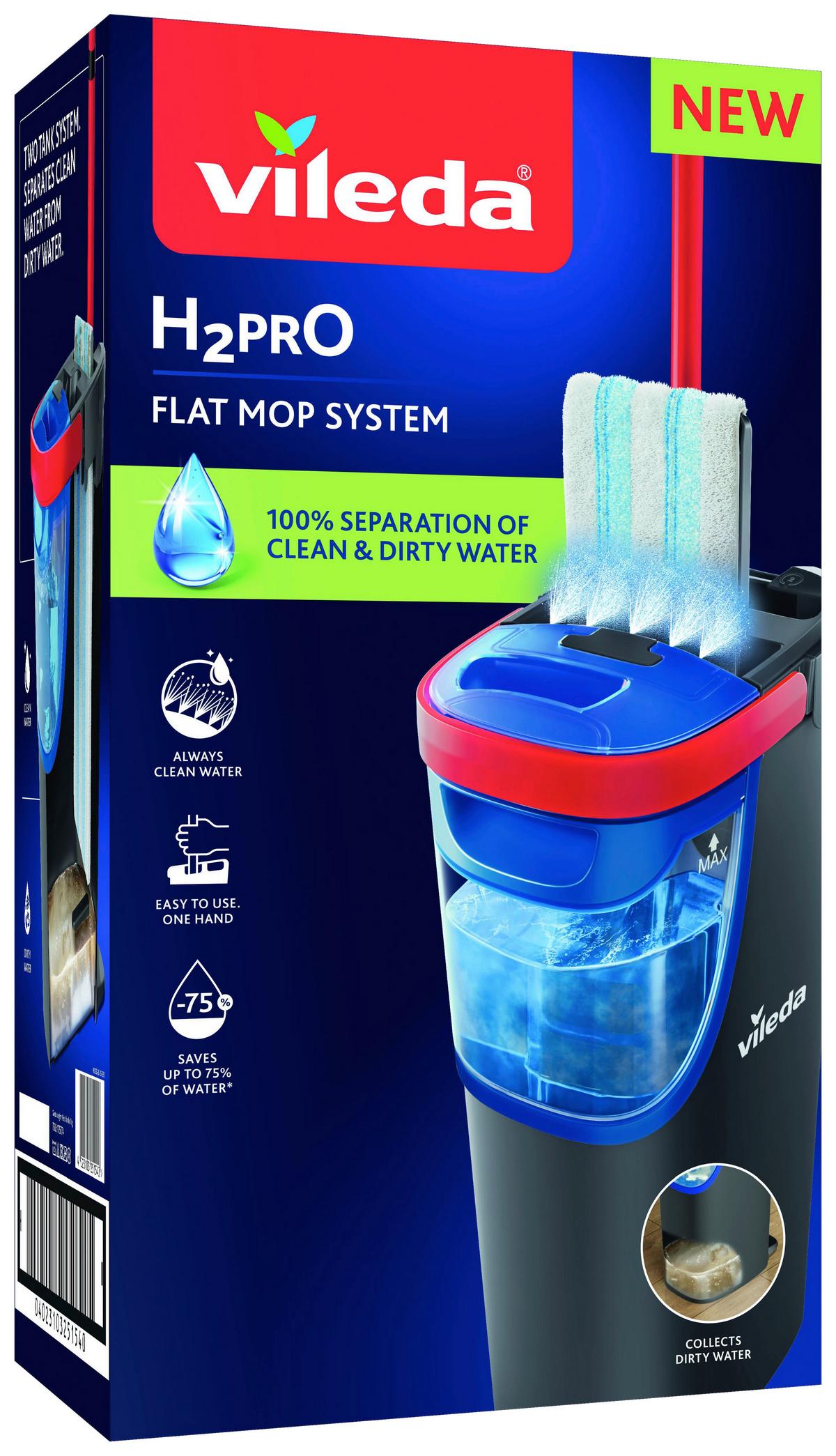 Bodenwischer H2Pro Dunkelgrau - Dunkelgrau, Basics, Kunststoff (24/18/42cm) - Vileda