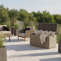 KISSENBOX KISSENBOX - Grau, KONVENTIONELL, Kunststoff/Metall (123/54/60cm) - Gardenson