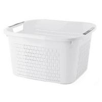 KOSZ NA PRANIE 1453001100 - biały, Basics, tworzywo sztuczne (43,5/33,5/22,2cm) - Rotho