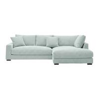 Ecksofa Pedro Salbeigrün - Salbeigrün/Schwarz, MODERN, Kunststoff/Textil (300/190cm) - Mömax