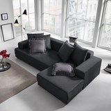 Wohnlandschaft Evie mit Schlaffunktion inkl. Kissen - Dunkelgrau, MODERN, Holz/Textil (251/150cm) - Bessagi Home