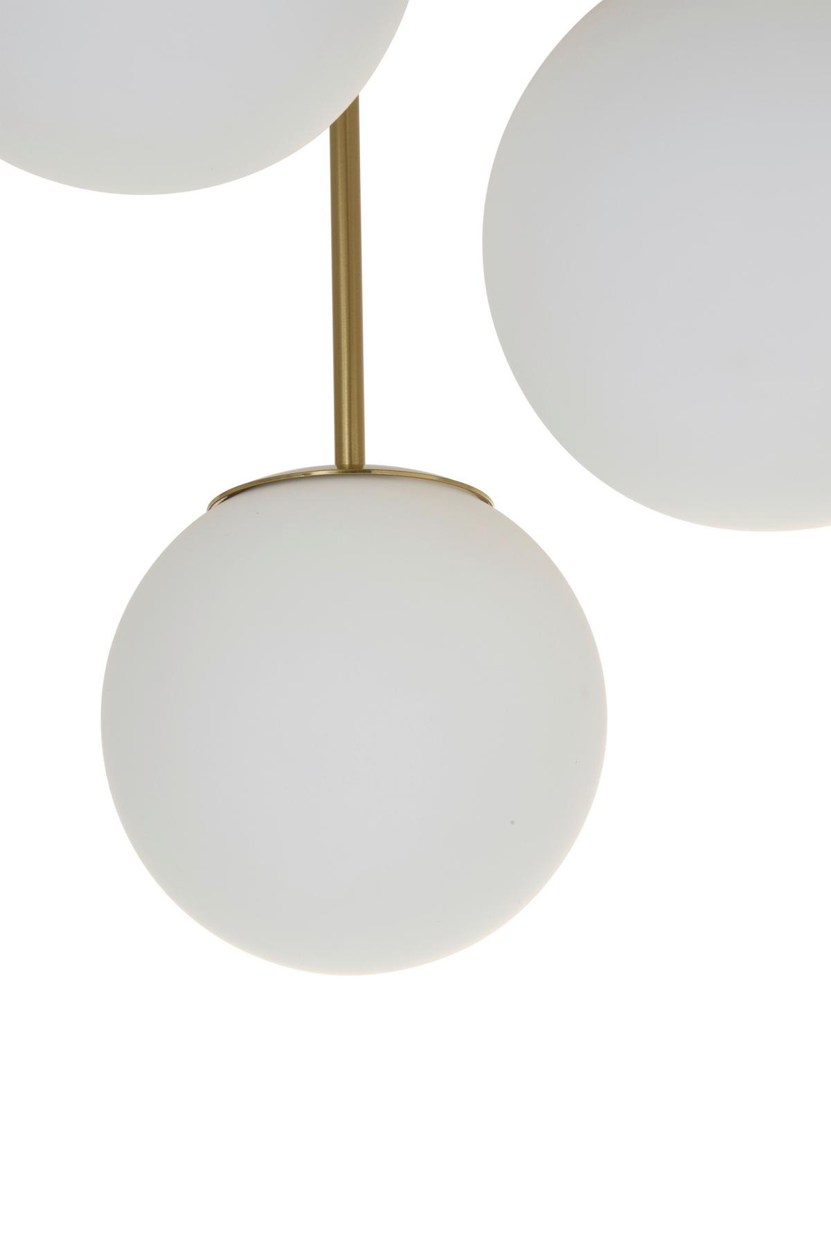 LAMPA WISZĄCA MADLEEN - biały/kolor złoty, Trend, metal/szkło (34,5/41,5cm) - Novel