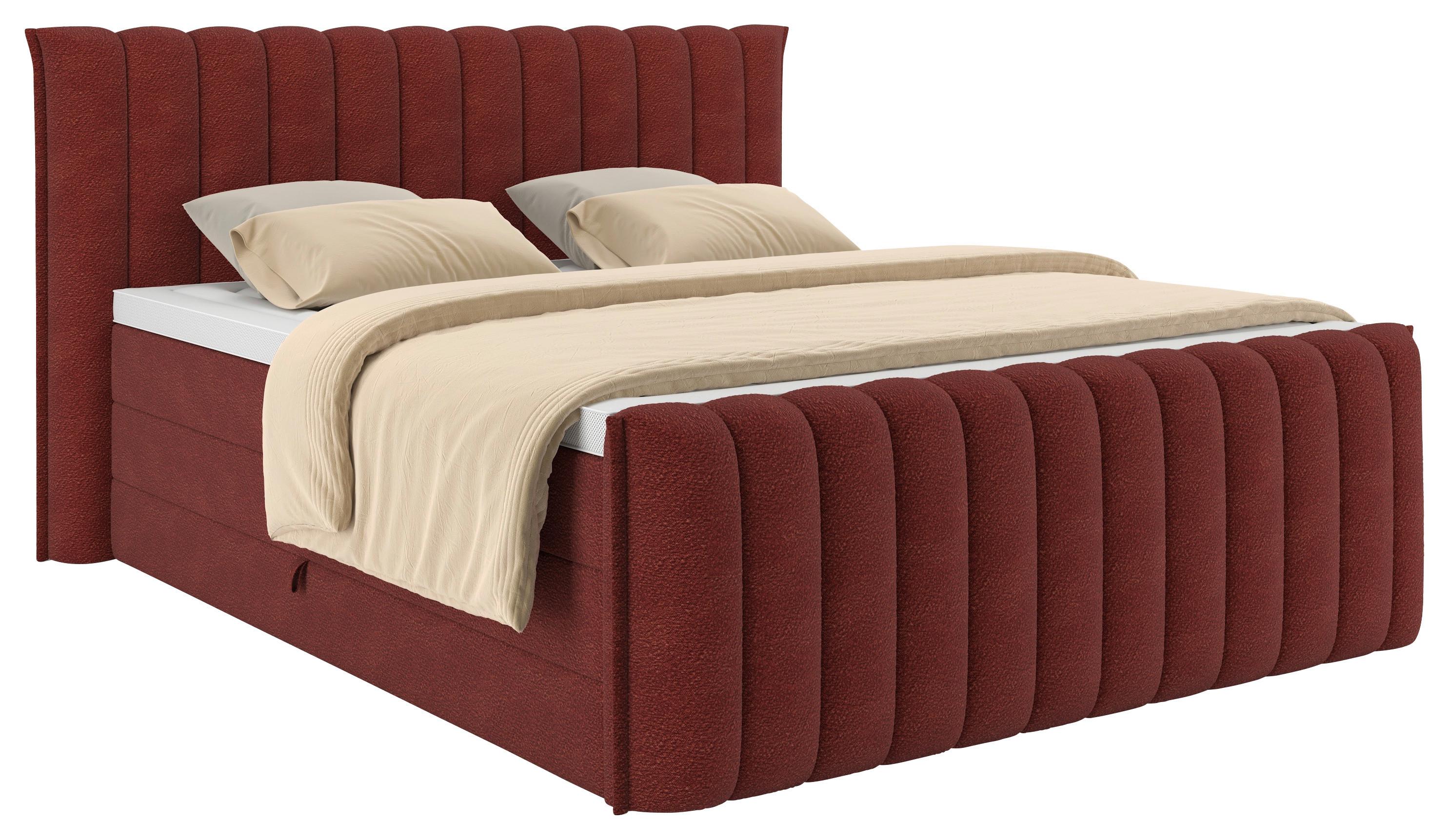 PAT BOXSPRING LINA - roșu, Konventionell, plastic/lemn (180/200cm) - Premium Living