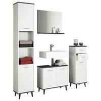 Badmöbel-Set 4-tlg. Landos ca. 124 cm Anthrazit/Weiß - Anthrazit/Weiß, MODERN, Holzwerkstoff (124cm) - MID.YOU