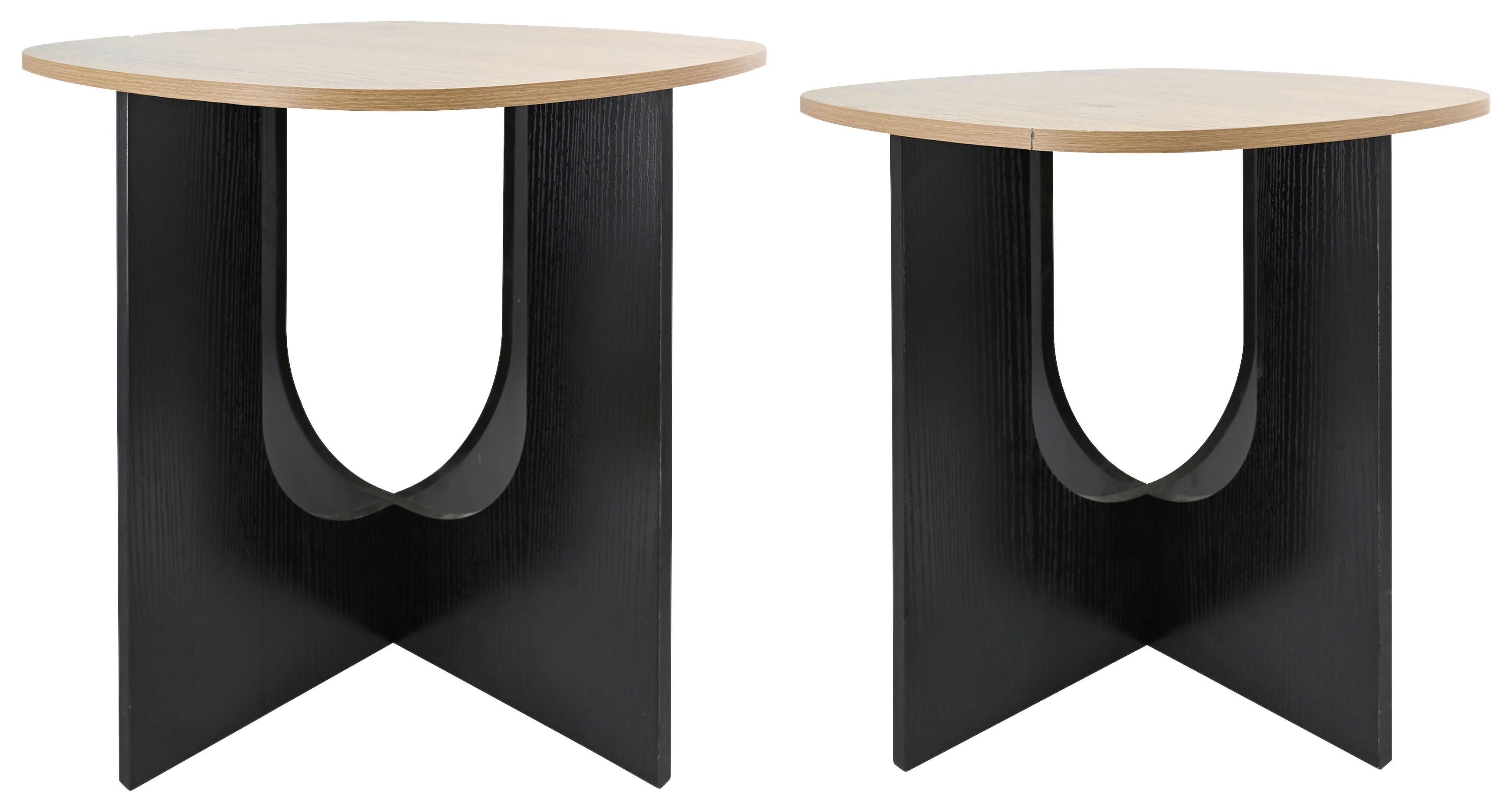 Stolić Set 2/1 Katja - prirodne boje/crna, Moderno, drvni materijal (46/40/46/40/45/40cm) - Based