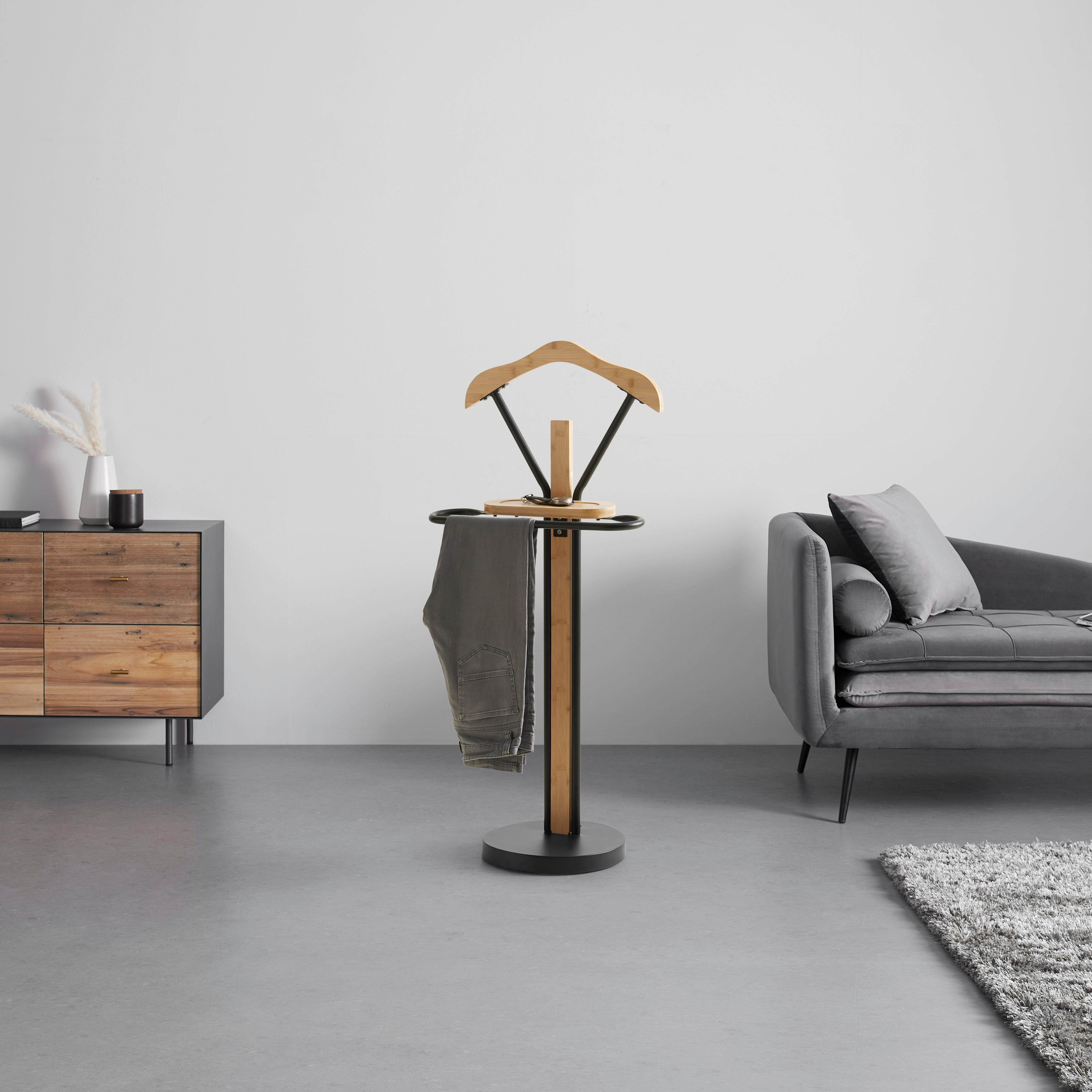 HERRBETJÄNT ARTURO -SB- - svart/naturfärgad, Modern, metall/trä (48/109/29,5cm) - Mömax