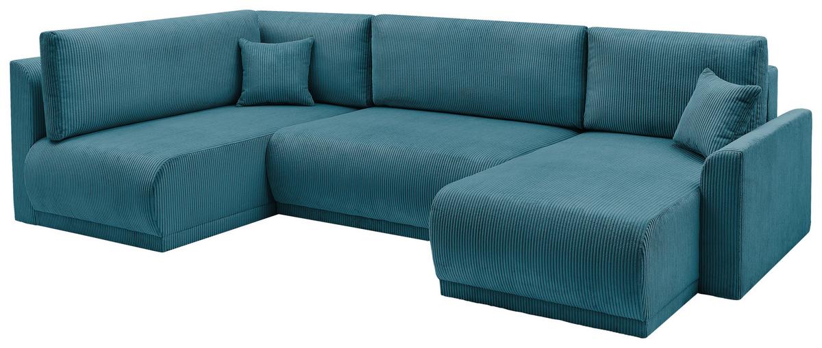Coltar KIM U - turcoaz, Modern, lemn (146/313/160cm) - Modern Living