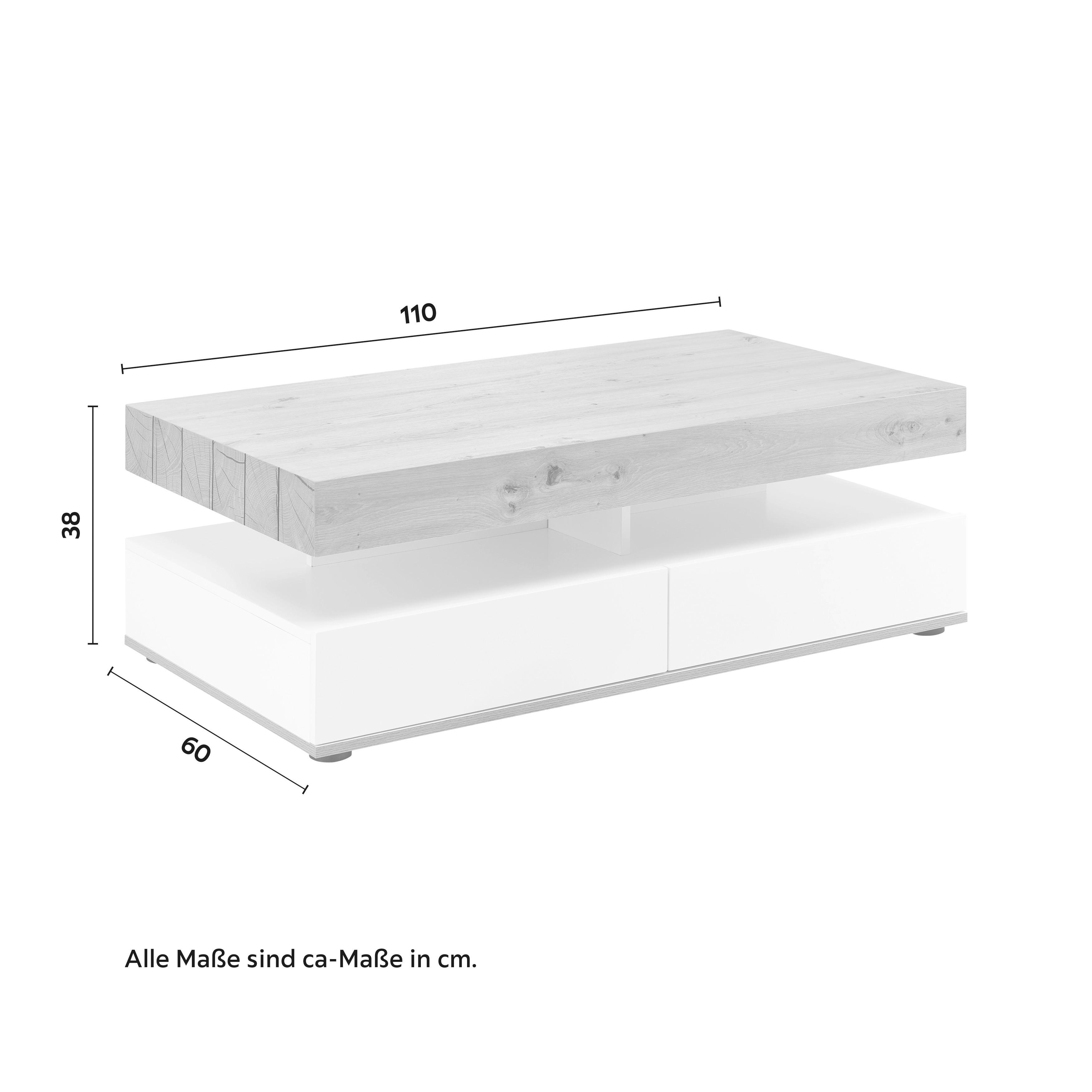 SOFFBORD CARA - vit/ekfärgad, Modern (110/60/38cm) - Bessagi Home