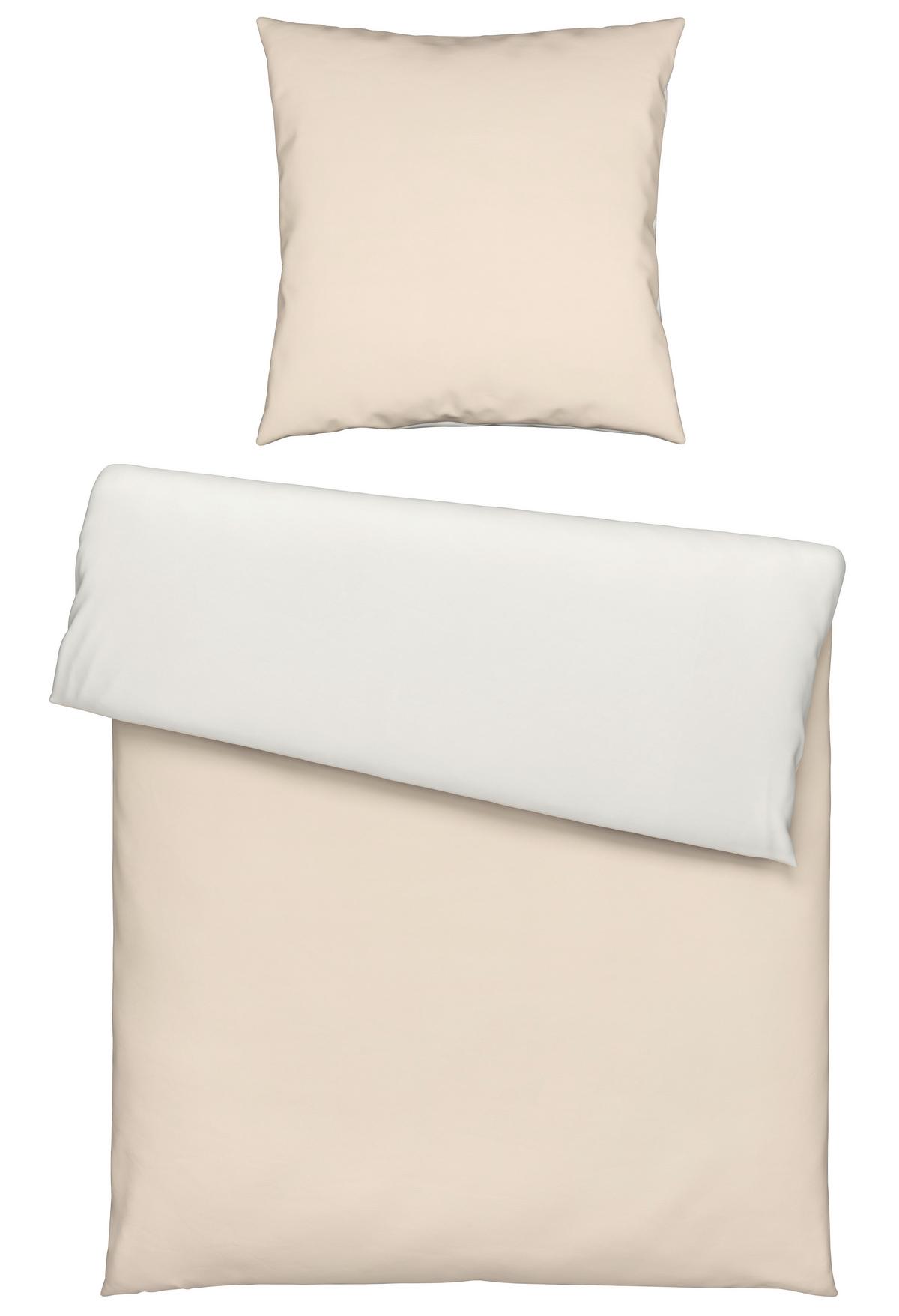 Bettwäsche Annika in Weiß/Beige ca. 135x200cm - Beige/Weiß, Textil (135/200cm) - Modern Living