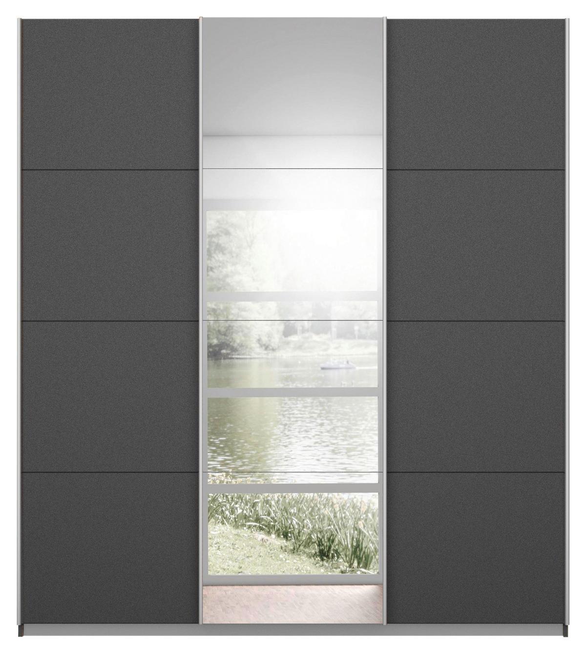 Dulap cu uși culisante MIAMI - gri, Modern, material pe bază de lemn (203/229/62cm)