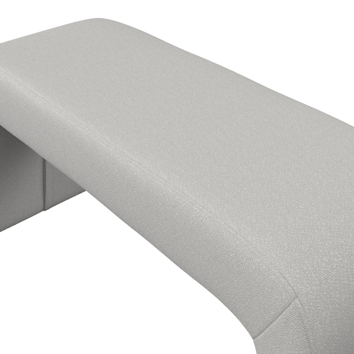Hockerbank Janina Grau Boucle Gepolstert - Grau, MODERN, Holz/Textil (110/46/41cm) - Bessagi Home