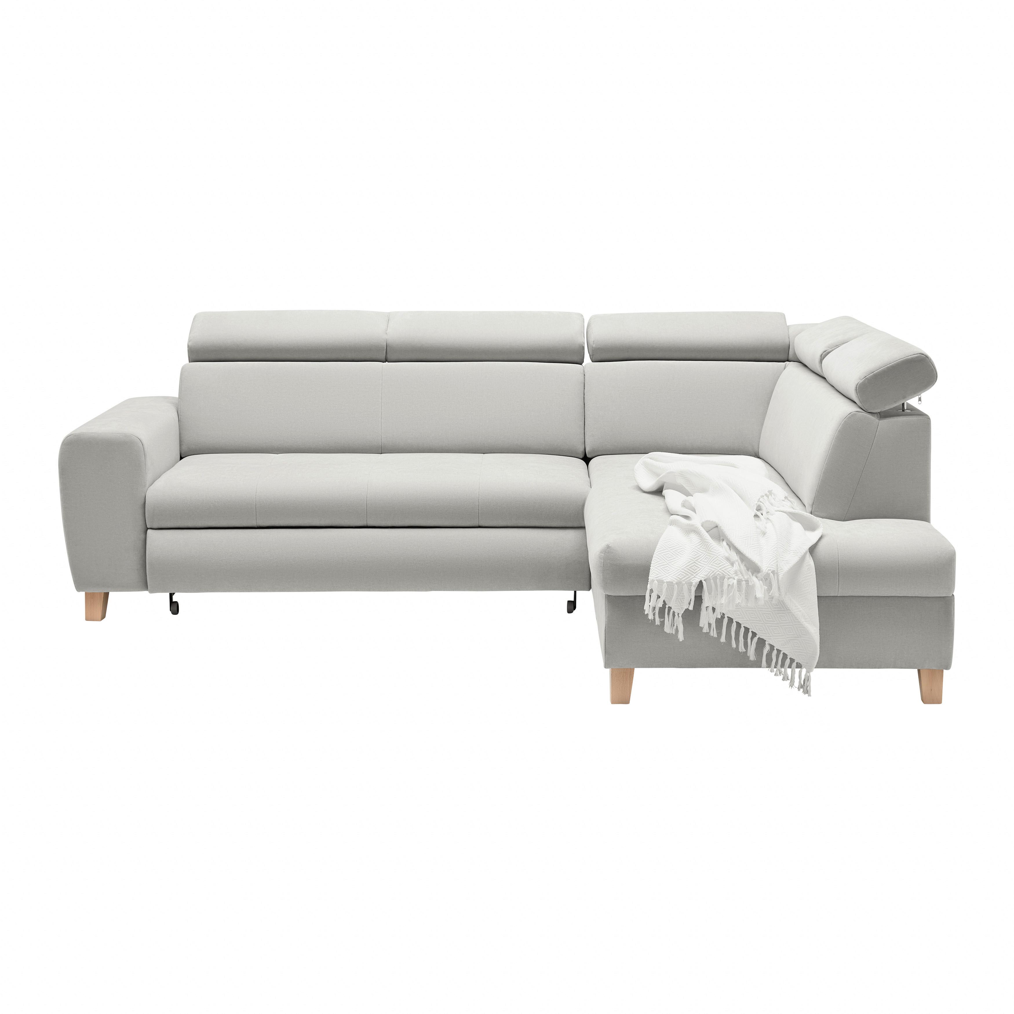 Wohnlandschaft Lugo Grauweiß - Grauweiß, MODERN, Holz/Kunststoff (266/98/205cm) - Mömax