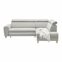 Wohnlandschaft Lugo Grauweiß - Grauweiß, MODERN, Holz/Kunststoff (266/98/205cm) - Mömax