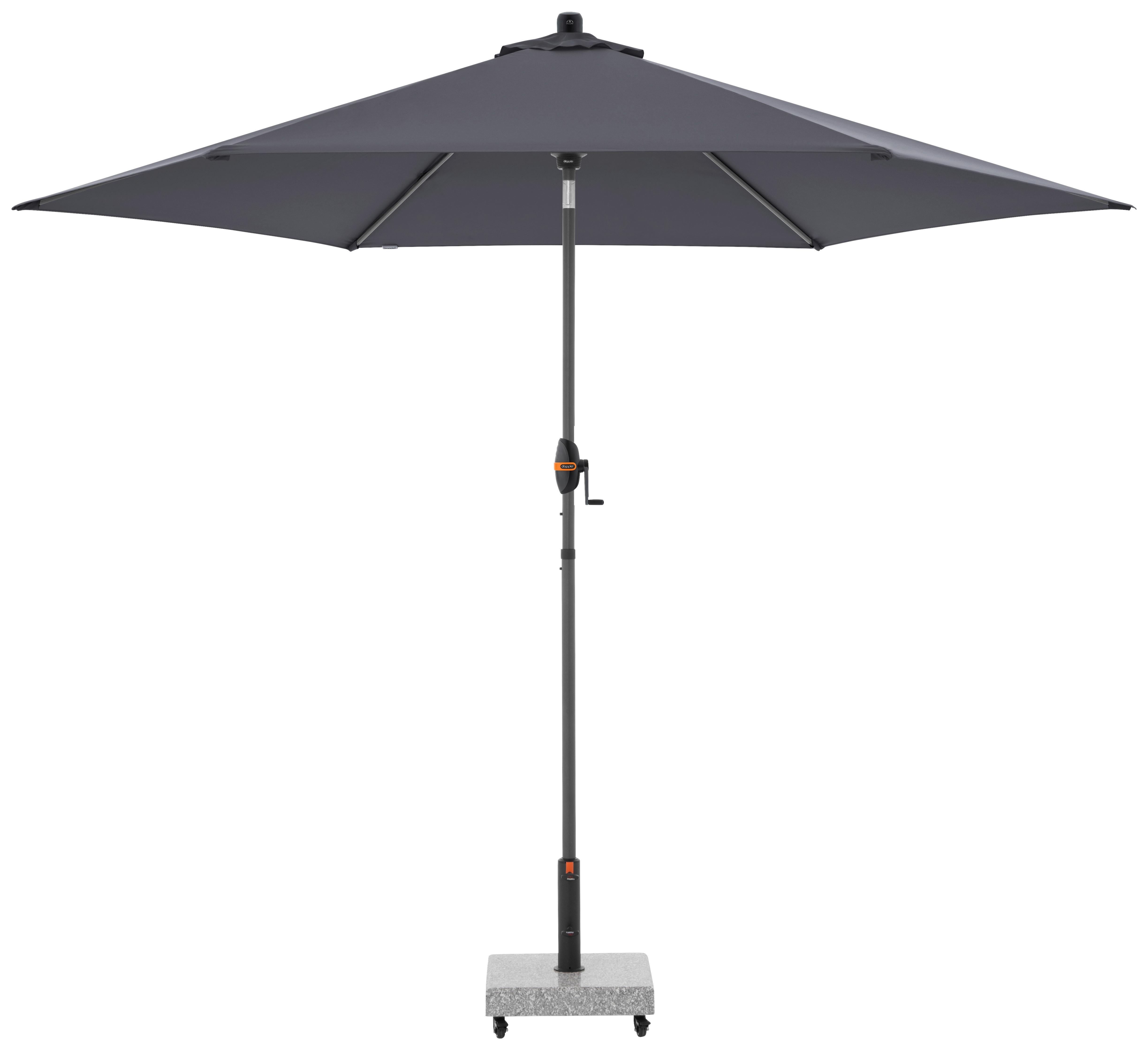 Sonnenschirm Myzone 305 Rund Auto Tilt Anthrazit - Anthrazit, Basics, Textil/Metall (305cm) - Doppler