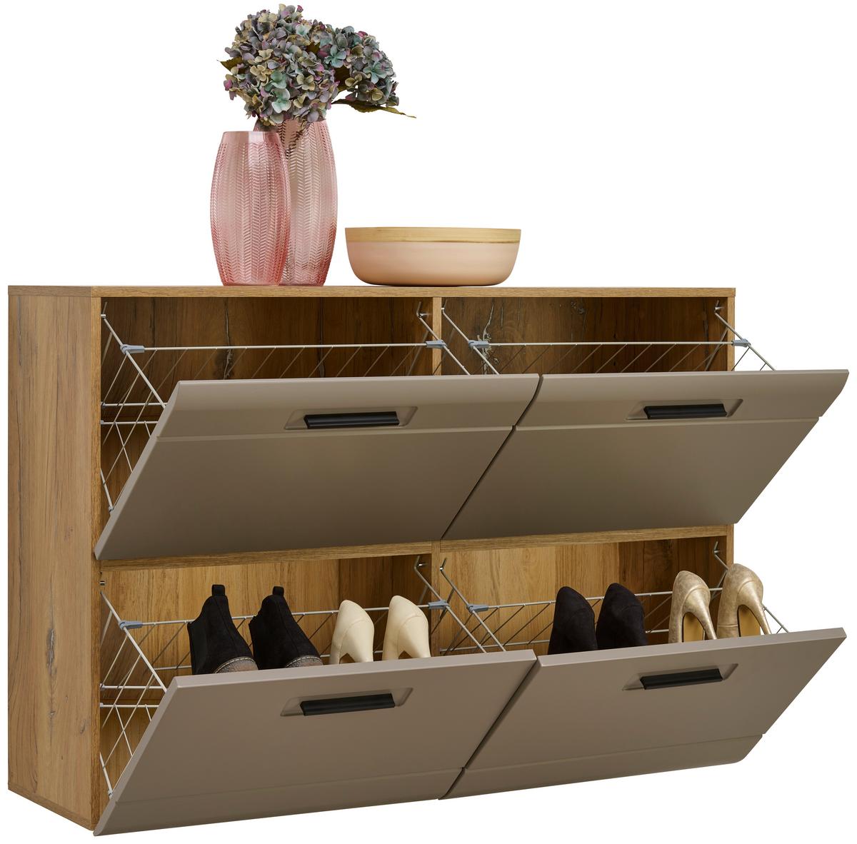 Ormarić Za Cipele Auris - siva/boje hrasta, Moderno (120/82,7/37,1cm) - Modern Living