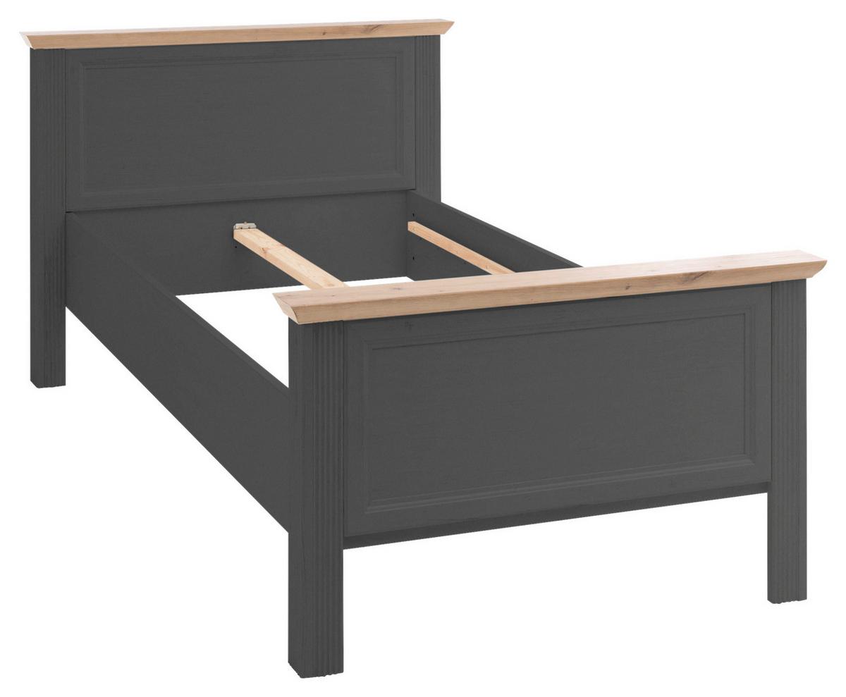 Klasični Krevet Jasmin Ii - boje grafita/hrast Artisan, Lifestyle, drvni materijal/plastika (100/200cm) - Modern Living