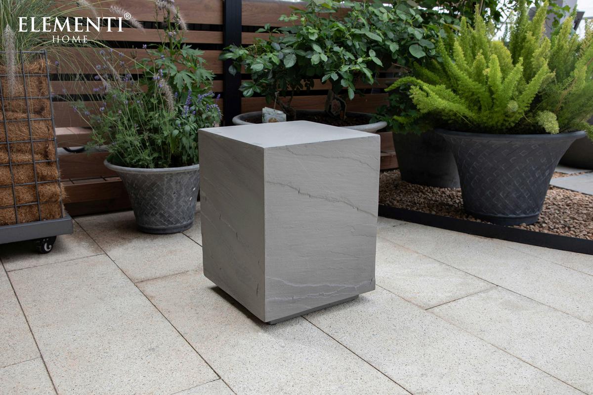Loungetisch Colorado Faserbeton Hellgrau - Grau, KONVENTIONELL, Stein (35/35/46cm) - Gardenson