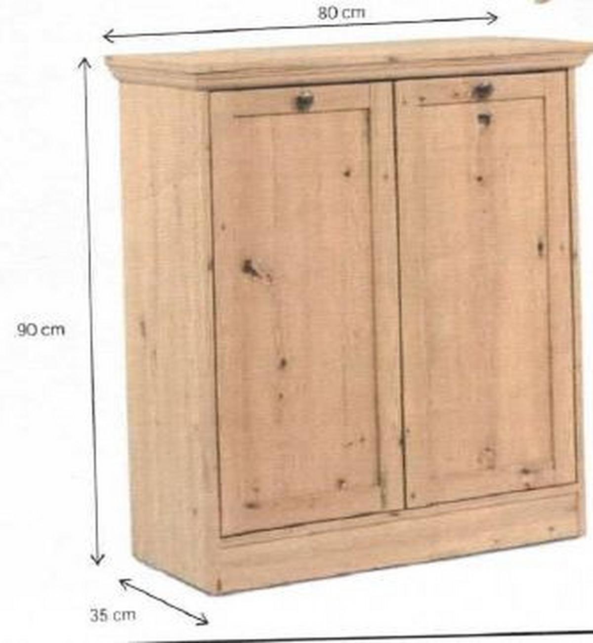 KOMODA TIMBER - dąb artisan, Natur, materiał drewnopochodny/metal (80/90/35cm) - Livetastic