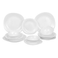 ZASTAWA STOŁOWA VETRO QUADRATO BIANCO - biały, Basics, szkło - Boxxx