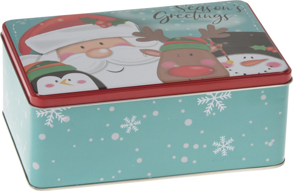 Tárolódoboz Szett Winter - fehér/zöld, fém (27/19/9cm)