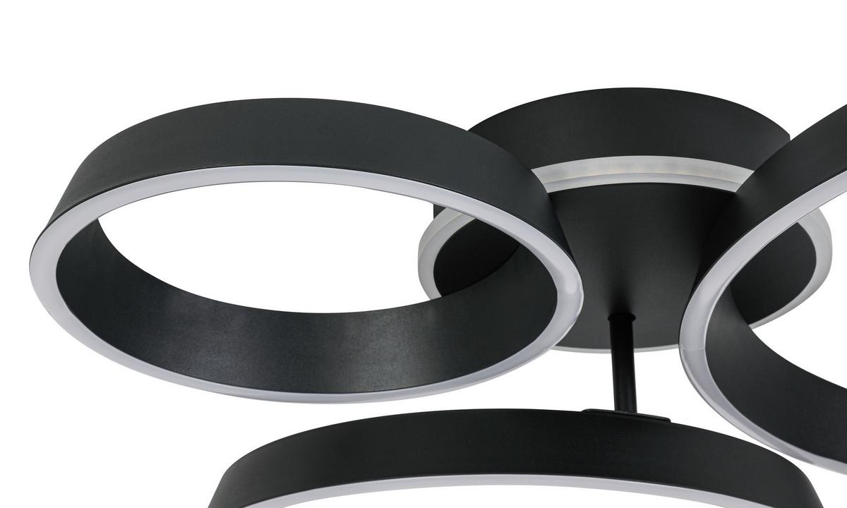 LED-Deckenleuchte Star Schwarz matt max. 42 Watt - Schwarz, MODERN, Kunststoff/Metall (64,5/74,5/14cm) - Mömax