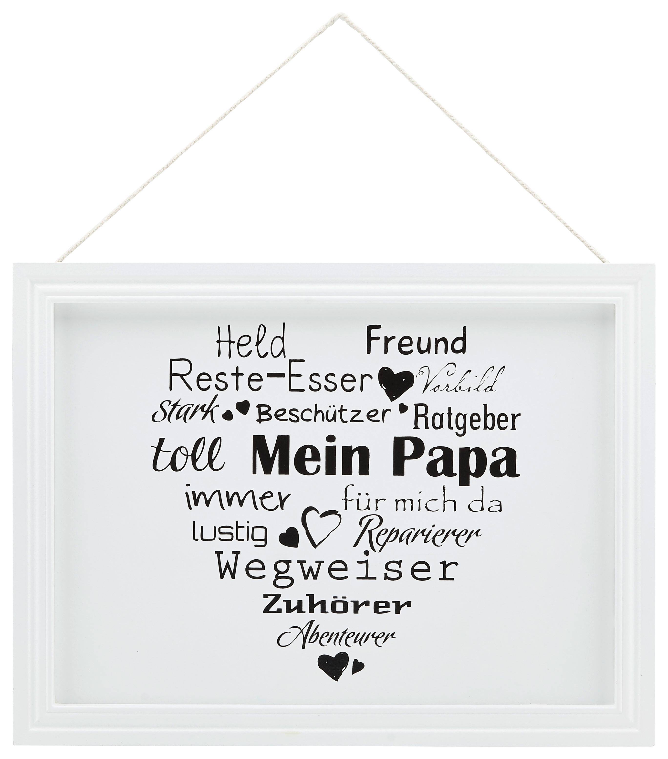 Dekoschild Jana Ii Mit Diversen Sprüchen - Weiss/Schwarz, Modern, Holzwerkstoff (3/30/40cm) - Modern Living