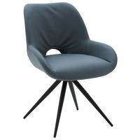 KRZESŁO TURN DIETER KNOLL - petrol/czarny, Design, skóra/metal (58/83/63cm) - Dieter Knoll