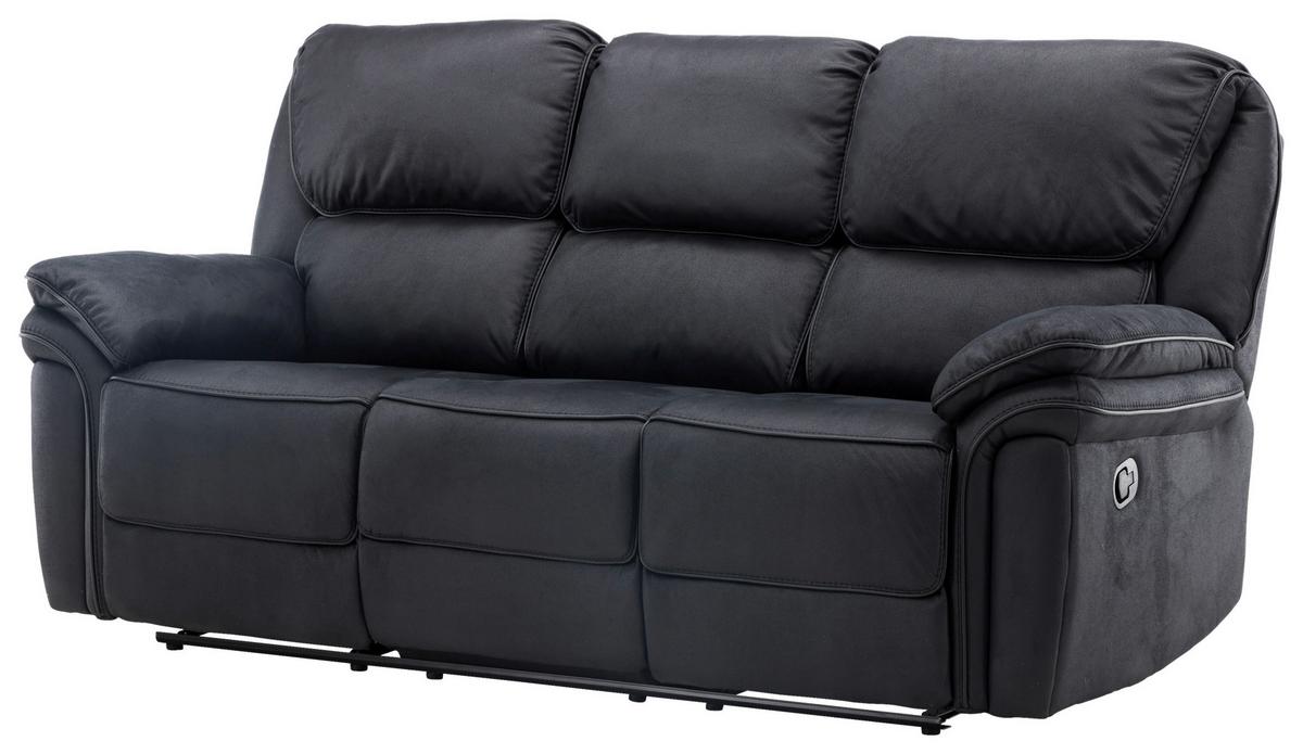3-SITZER-SOFA SARANDA - Schwarz, Design, Kunststoff/Textil (228/103/99cm) - Livetastic