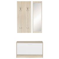 Garderoben-Set Jana ca.80x147x27cm Weiß - Sonoma Eiche, MODERN, Holzwerkstoff (80/147/27cm) - MID.YOU
