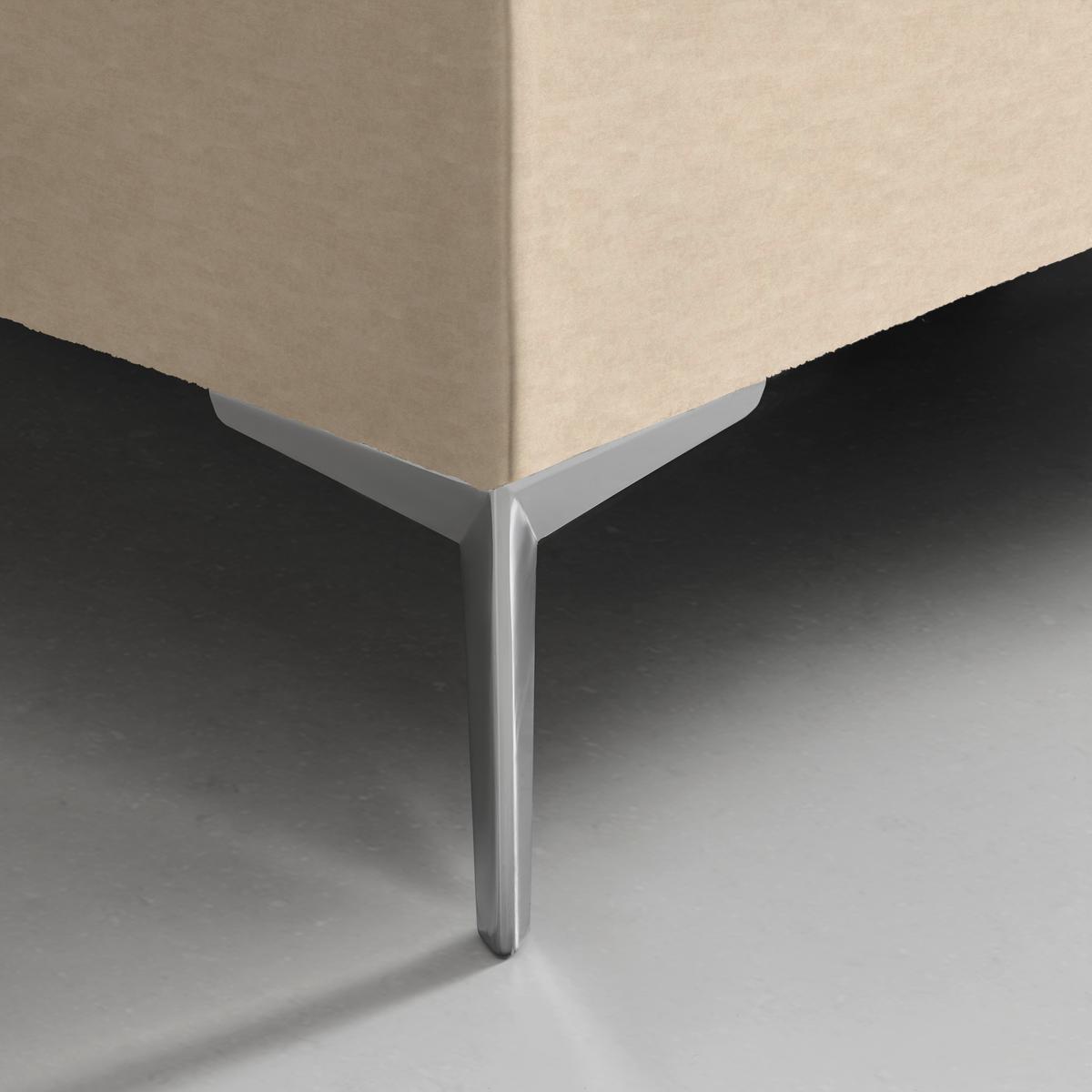 Boxspringbett Queen in Sahara ca. 180x200cm - Chromfarben/Goldfarben, KONVENTIONELL, Textil (180/200cm) - Premium Living