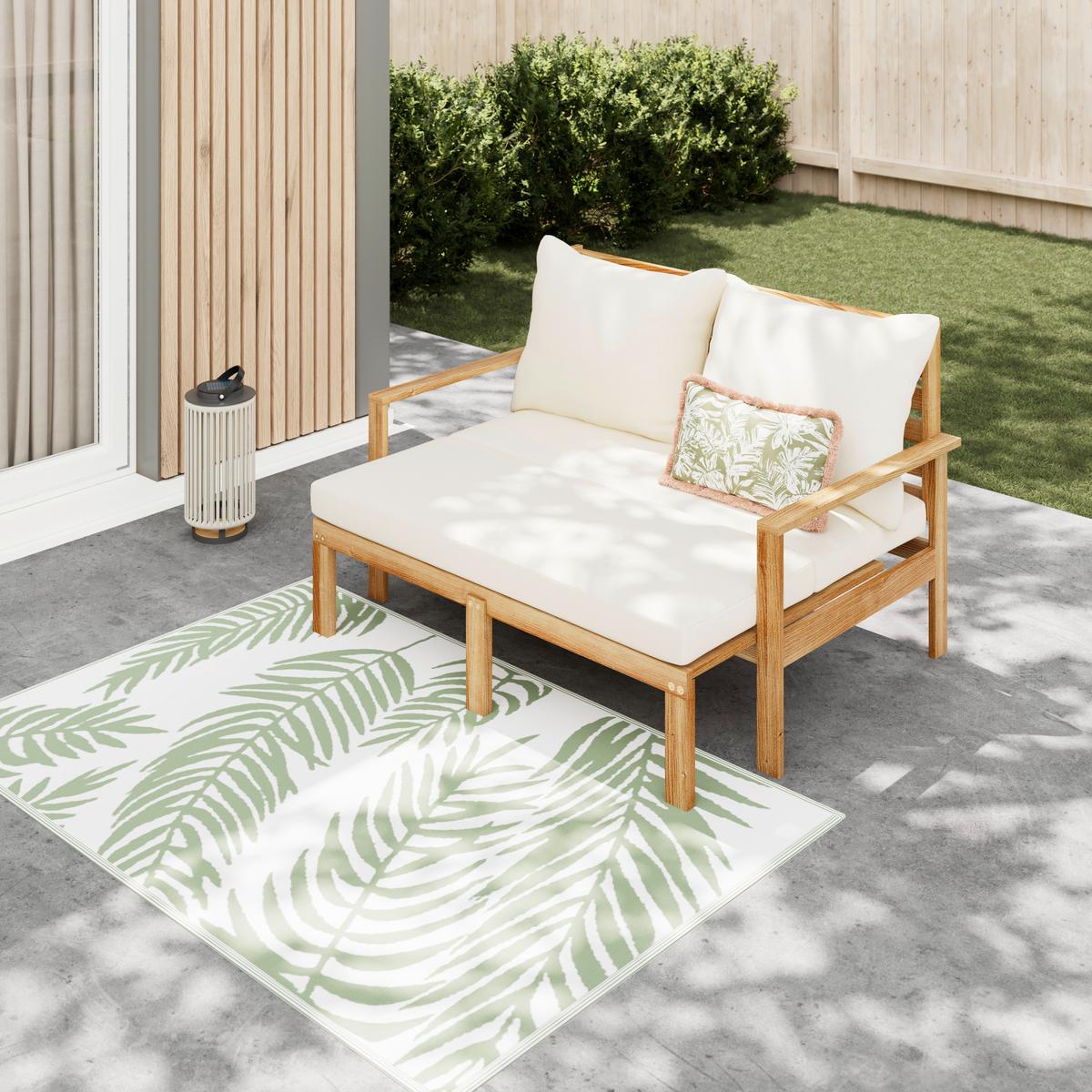 Vrtni Ležalnik Pia, Naravne Barve, Akacija - naravne barve, Moderno, tekstil/les (130/75/80-130cm) - Bessagi Garden