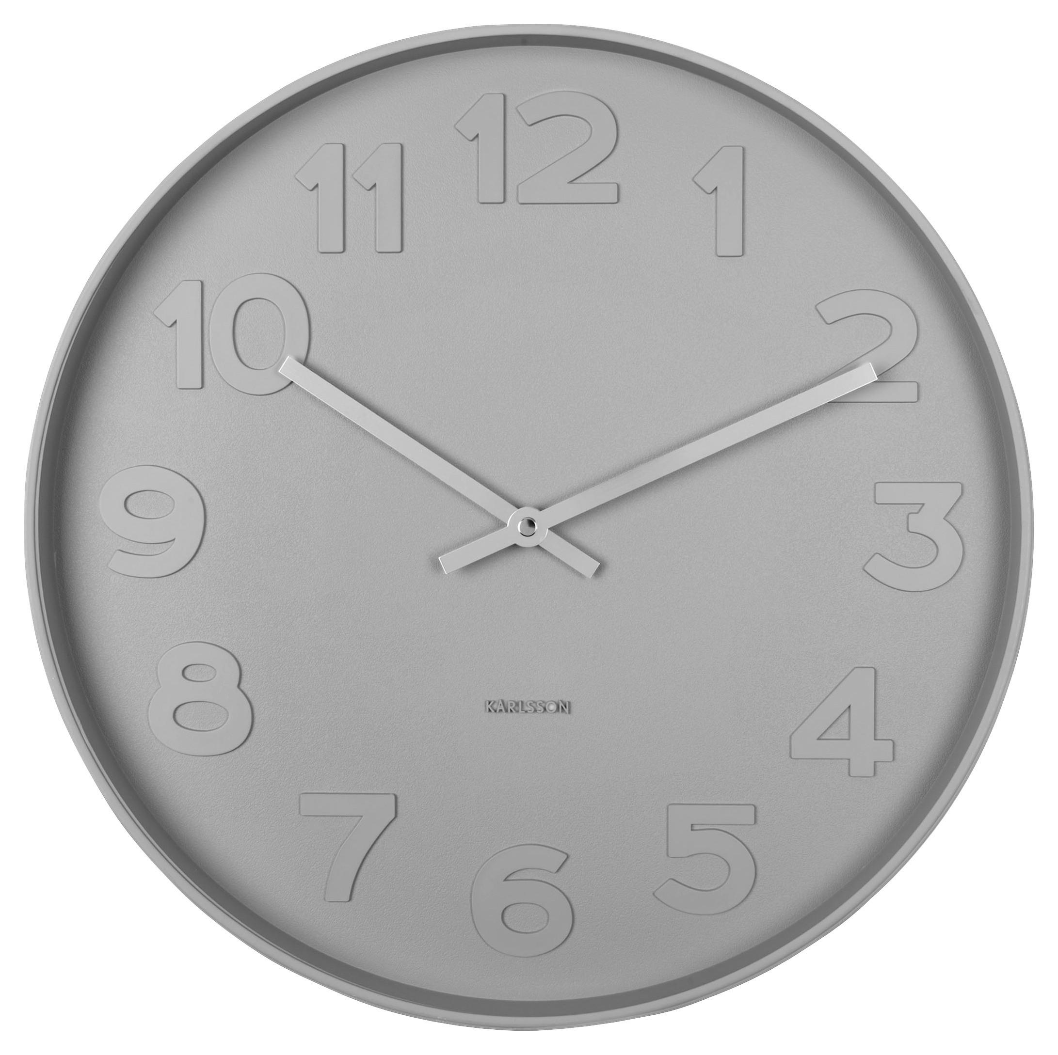 ZEGAR ŚCIENNY KA5636WG - szary, Basics, metal (37,5/37,5/6cm) - Karlsson