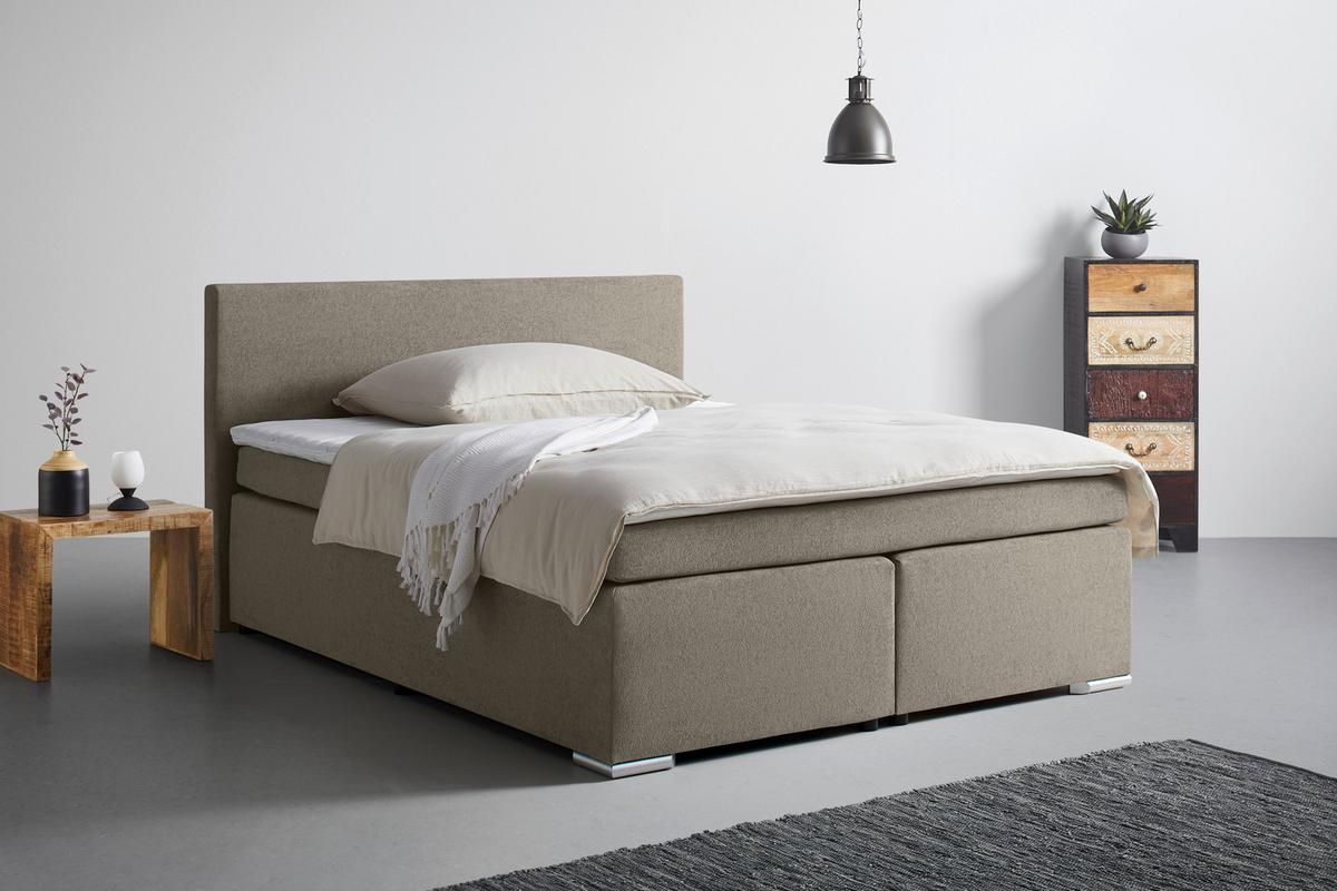 Boxspring Krevet Mira 2 - smeđa, Moderno, metal/tekstil (160/200cm) - Based