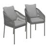SET DE FAUTEUILS DE JARDIN PEPE - gris/noir, MODERN, métal/matière synthétique (55/83/62cm) - Bessagi Garden