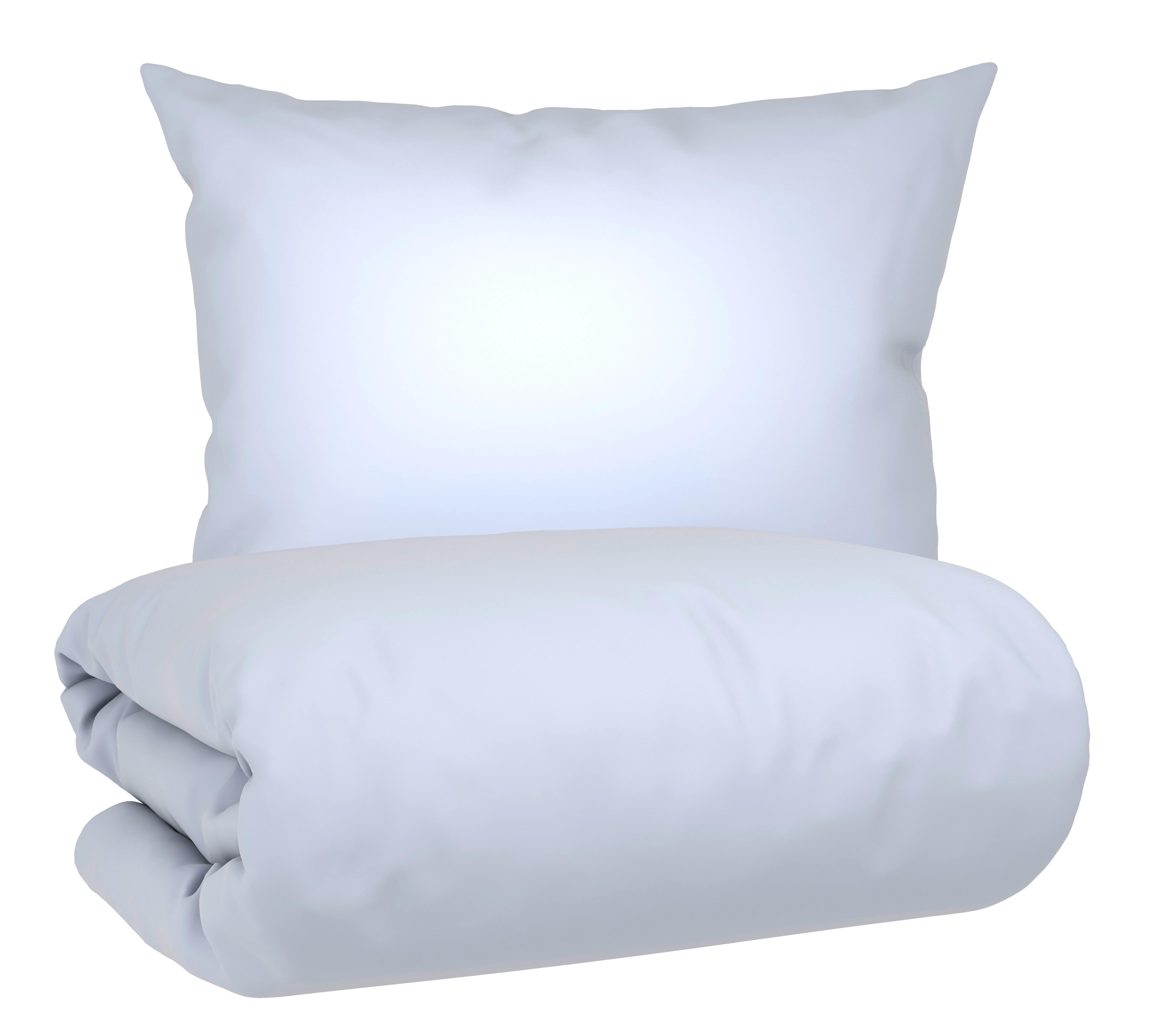 Lenjerie de pat Xenia Uni, 140x200/70x90 cm - alb, Modern, textil (140/200cm) - Premium Living