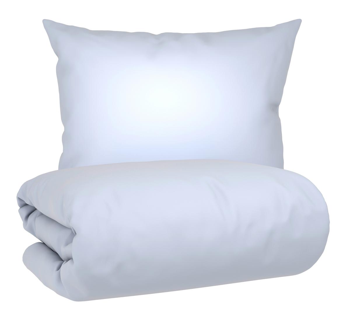 Lenjerie de pat Xenia Uni, 140x200/70x90 cm - alb, Modern, textil (140/200cm) - Premium Living