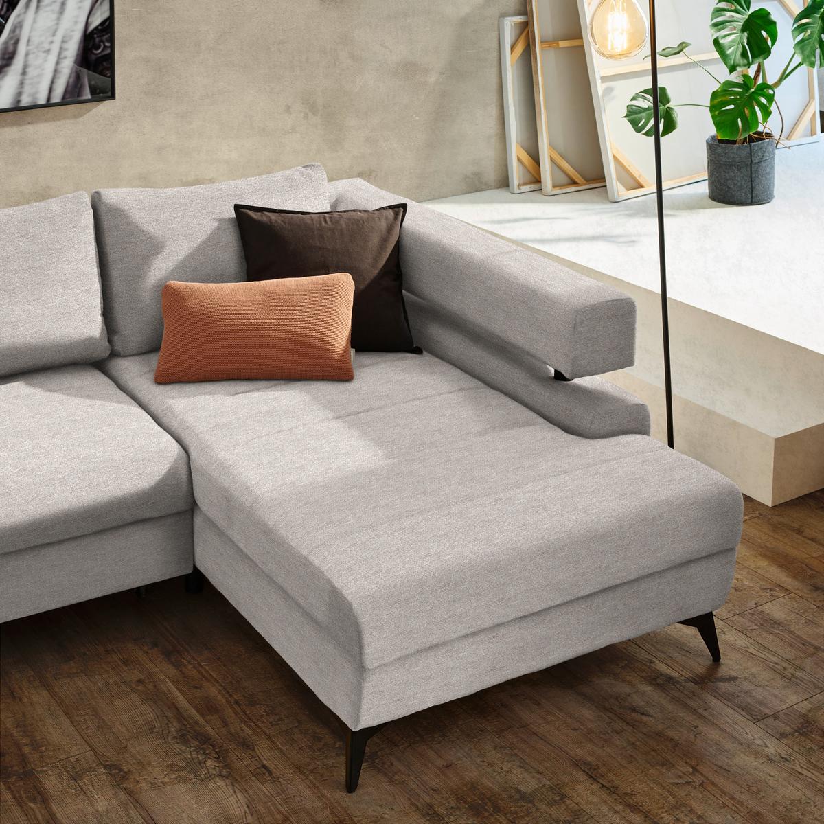 Kutna Garnitura Rosalie - bež/crna, Konvencionalno, tekstil/metal (265/184cm) - Modern Living