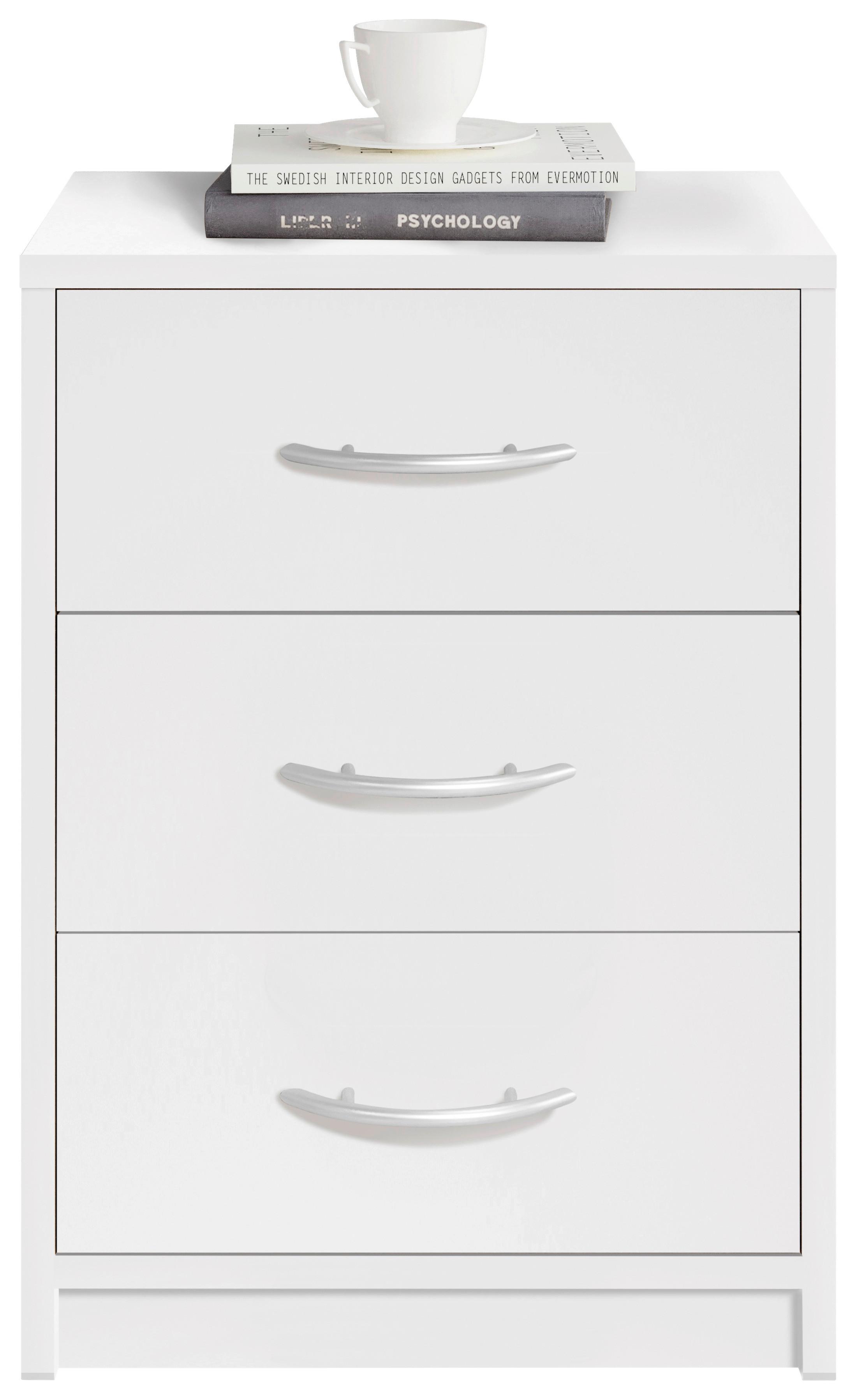 Noćni Ormarić Pepe - bijela/siva, drvni materijal/plastika (38,5/54/28cm) - Based