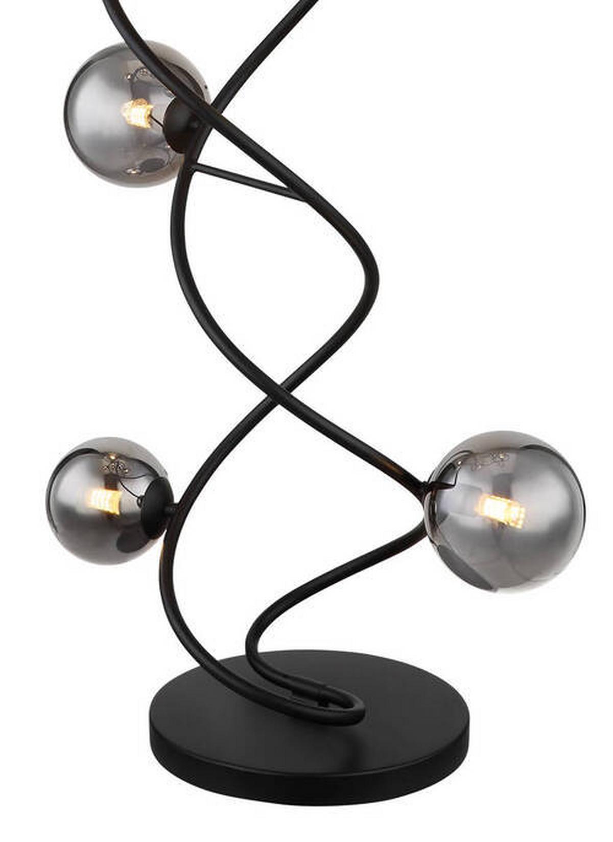 LED-STEHLEUCHTE 56133-9S - Schwarz, Design, Glas/Kunststoff (42,5/40/162cm) - Globo